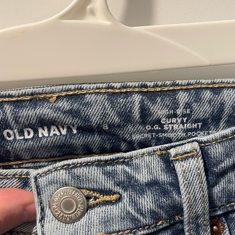 NWOT OLDNAVY WOMENS SIZE 8 high rise curvy OG straight with secret smooth pocket - Picture 3 of 3